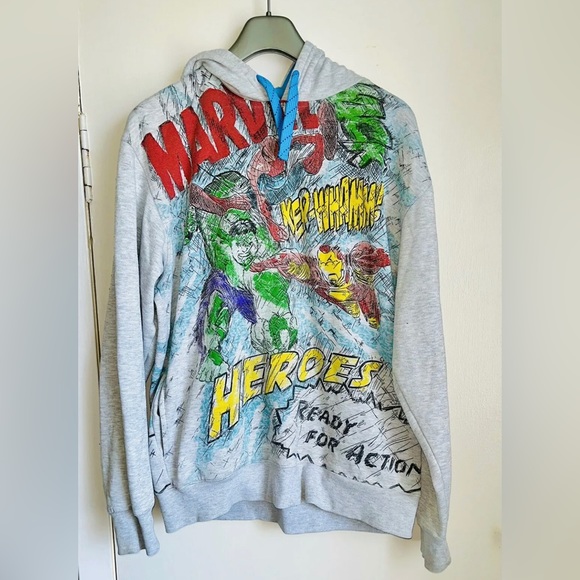 Marvel Heroes Hulk Spiderman Iron Man hoodie size Meduim - Picture 2 of 9